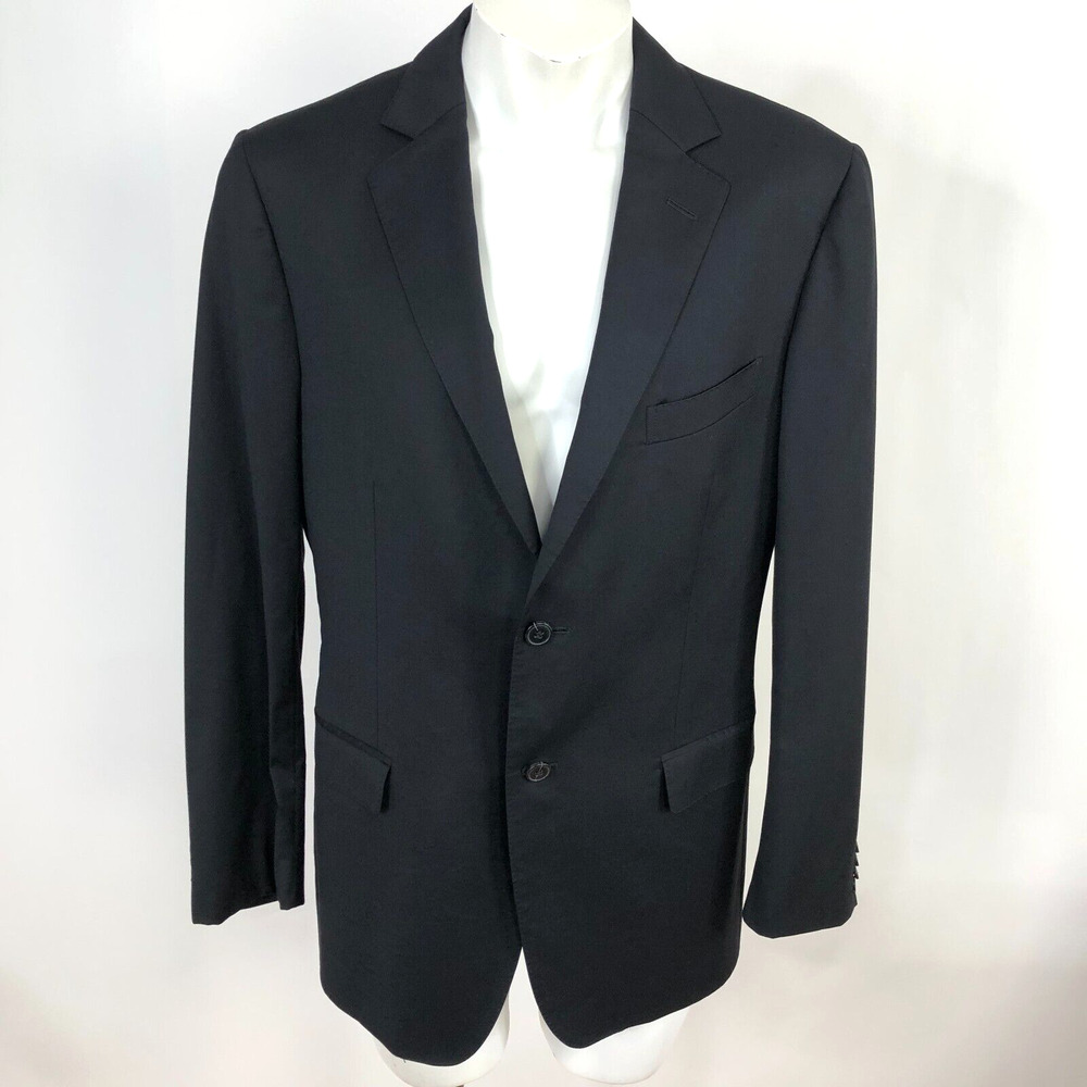 Z Zegna EUR 50 100% Wool Button Blazer Suit Sport Coat Jacket Black